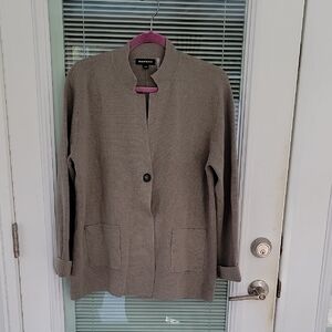 Repeat Women's One Button Cardigan Blazer Cotton Sz L